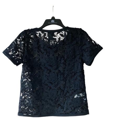 Ann Taylor Top Lace Black Floral Career Dressy Women’s XS Knit Shirt NWT - 第 2/6 張圖片