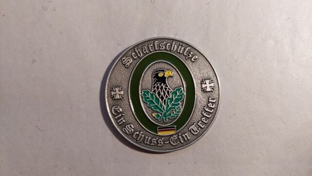 Bundeswehr Kommandeurscoin Scharfschütze Coin Ein Schuss ein Treffer OY10529 Bundeswehr Kommandeurscoin Scharfschütze Coin Ein Schuss ein Treffer OY10529