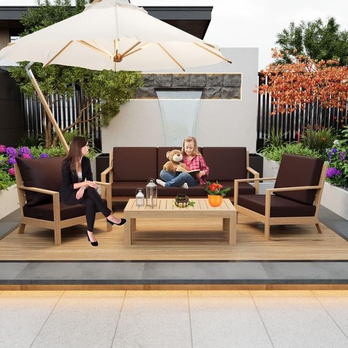 Outdoor Deep Seat Cushion Set Waterproof Fade Resistant Patio Furniture Cushions - Picture 7 of 21