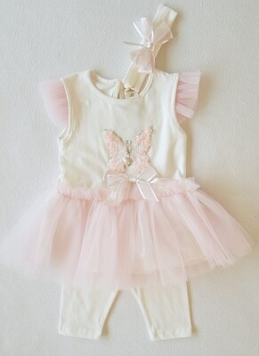 SALE -50% Baby Mädchen 3tlg Set Sommer Outfit Tunika Top Capri Gr.80/86 Tüll NEU