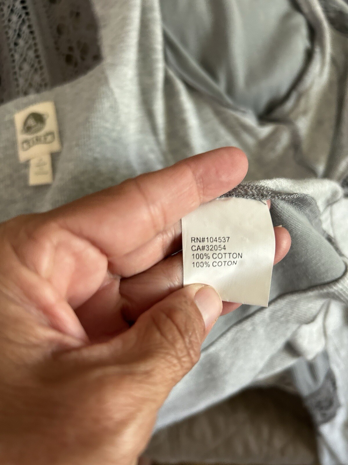 Anthropologie Tiny grey patchwork crochet lace wa… - image 7