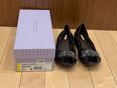 Vera Wang Lavender Lanelle Plum LE Ballet Flats Leather, Size 9.5 M B2027L2501