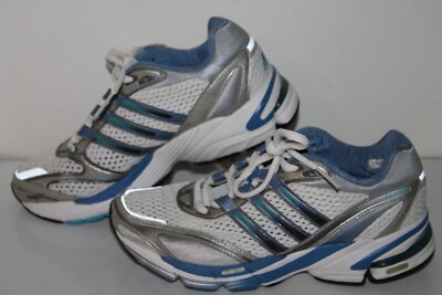 Adidas Supernova Running Shoes, Sample, #919673, White/Blues/Silver, Womens US 7
