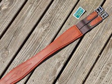 Devoucoux Allure Brown PINK STITCHING Padded Hunter English Girth - 52"-130 -NWT