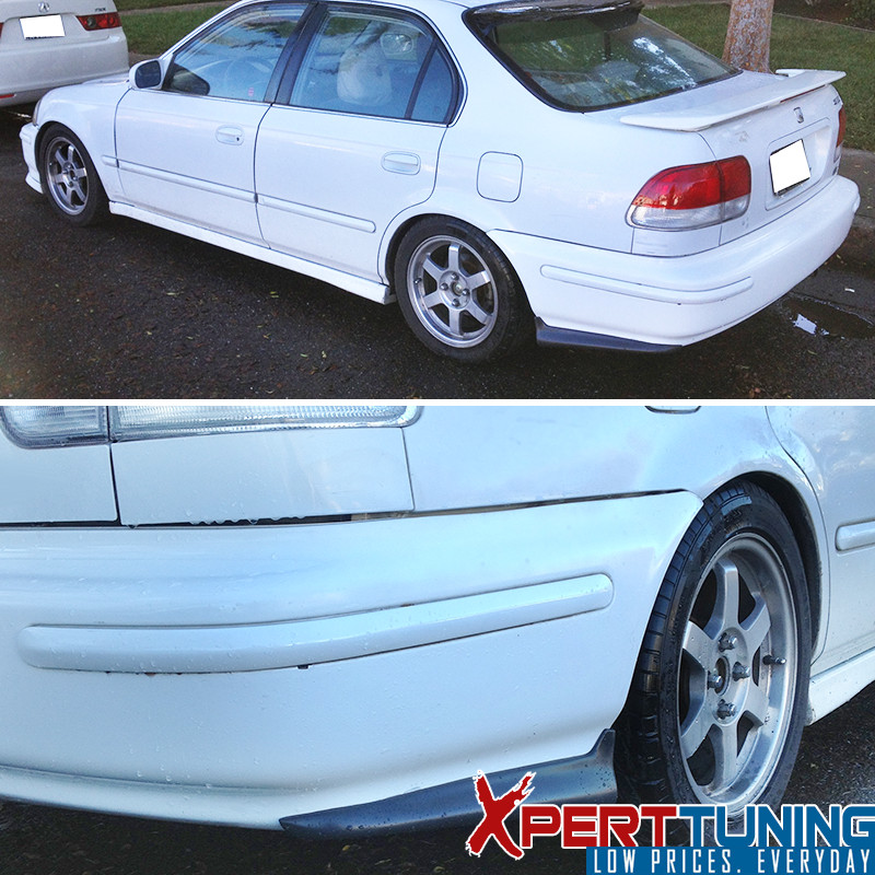 Fits Honda Civic 96-98 PU 2Pc Rear Bumper Lip Valance Spats