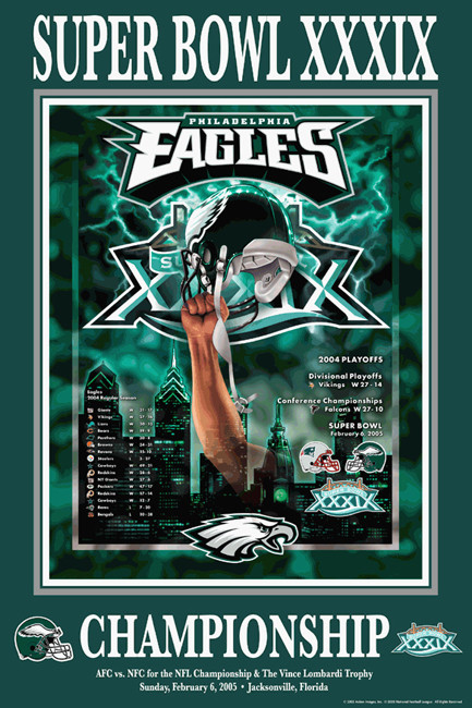Philadelphia Eagles Super Bowl XXXIX NFC Champs 24x36