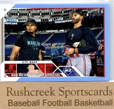 2023 Topps Update #US302 Luis Arraez / Pablo Lopez /50 Father's Day Powder Blue