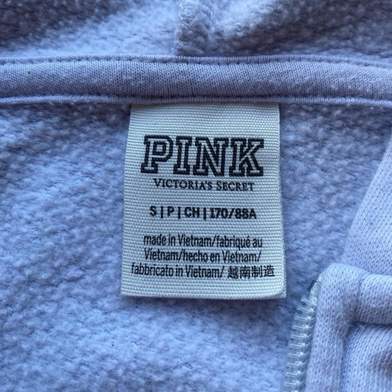 UNDERCOVER Felpa con cappuccio rosa Victoria Secret Y2K anni 90 logo zip lavanda donna taglia small