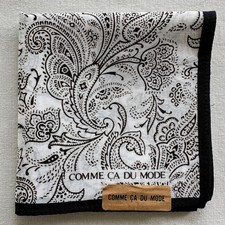 VTG Handkerchief Cotton Paisley Ethnic Floral line Art Pattern Pocket Square 17"