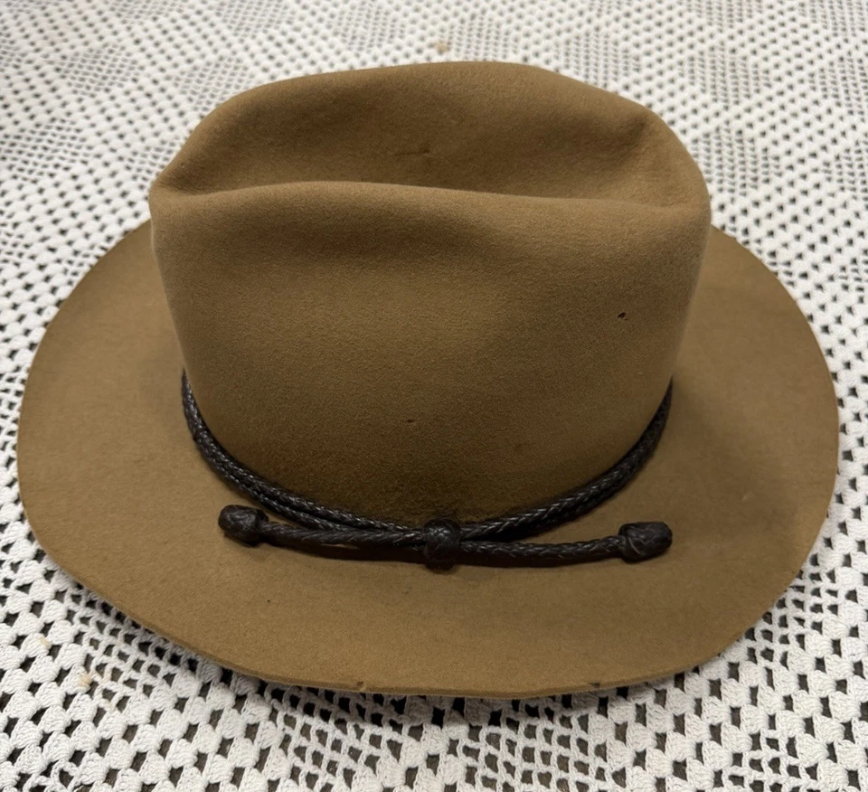 Sombrero Fedora Vaquero Vintage Stetson 4X Castor Gamuza Fieltro Años 70 80 Talla 7 1/4 Foto 2 de 4