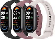 Bands Compatible with Xiaomi Smart Band 10/9/8 for Women Men 3-Pack Soft Sili...