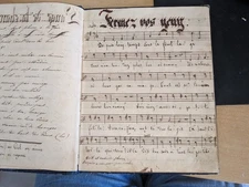 Antique book - Manuscript - Notebook of romances to Louise Dufour - sheet...