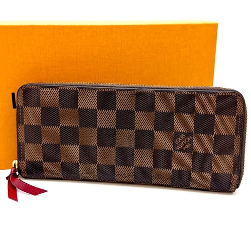 Louis Vuitton Damier Portefeuille Clemence Fuchsia Zippy Wallet From Japan
