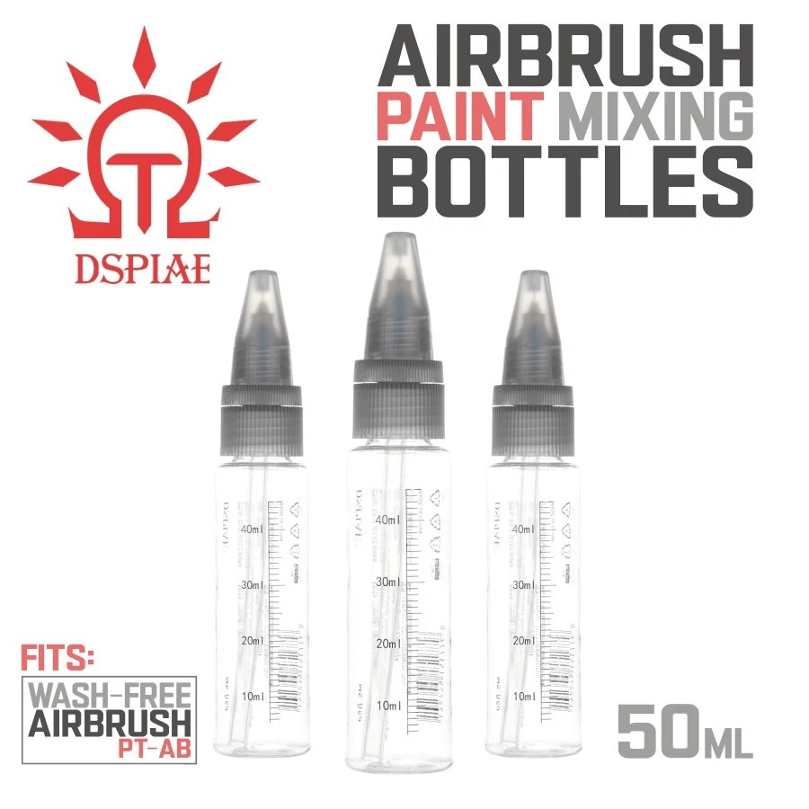 DSPIAE: Airbrush Farbmischflaschen - 50ml - Farbmix Leerflasche - MS-B50