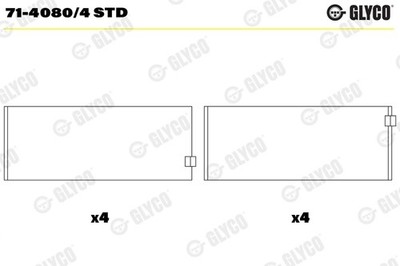 GLYCO 71-4080/4 STD Pleuellager für BREMACH,FIAT,IVECO,PEUGEOT,UAZ