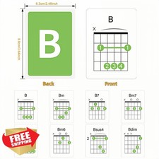 Guitar Chord Cards and Chart Set, 56 Flash Cards, Learning Tool