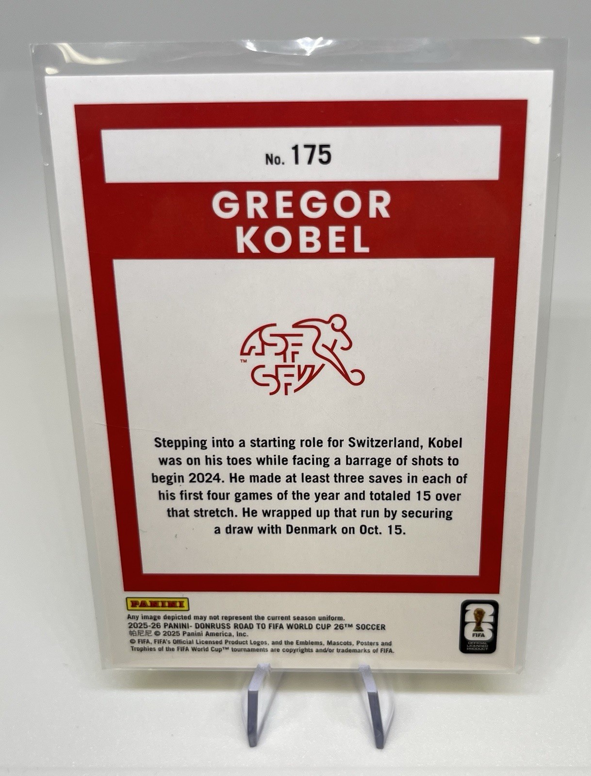 Panini Donruss Road to FIFA World Cup 26 Gregor Kobel 🇨🇭Switzerland #175 /99 view 2