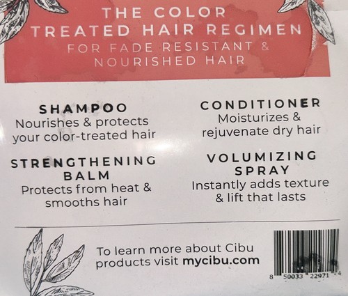 cibu color protect 4 piece shampoo conditioner. balm. volumizing spray travel - Picture 2 of 3
