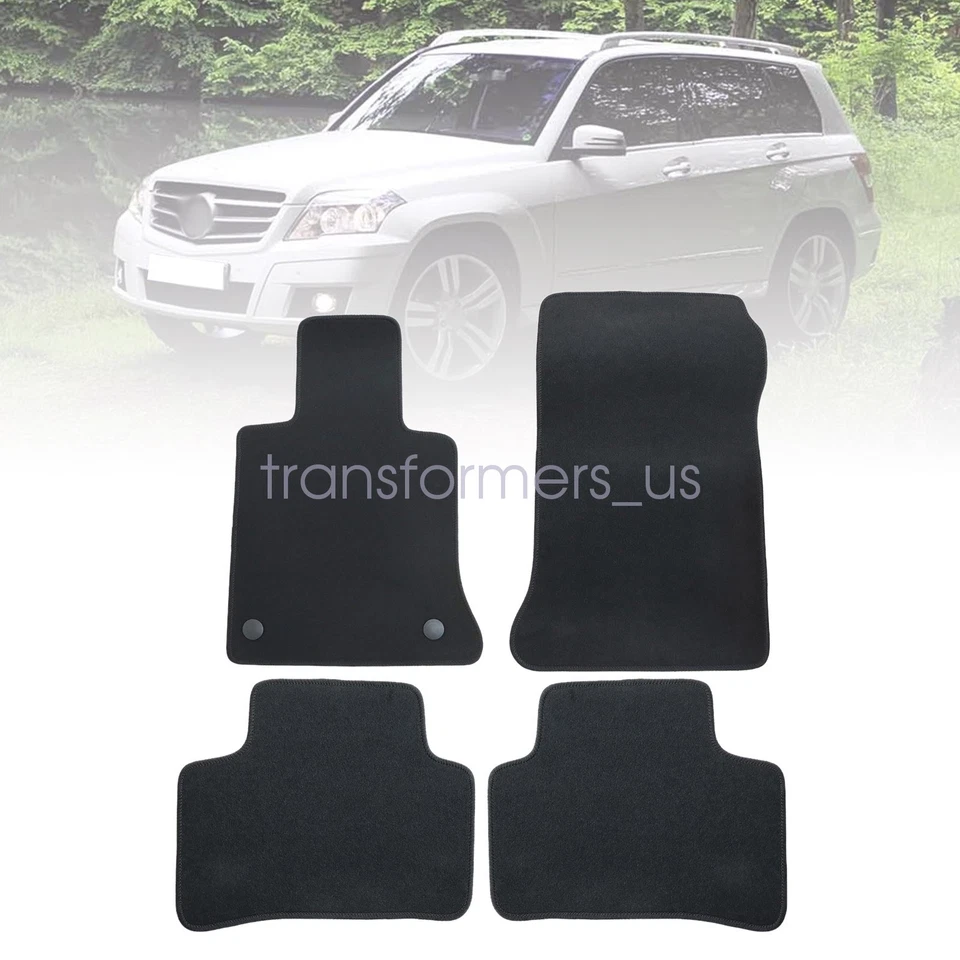 2010-2015 For Mercedes-Benz GLK-Class Replacement Velour Floor Mats Carpet Black - Image 2 of 4