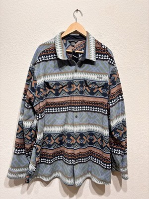 Eddie Bauer Mens Size 3XL Chutes Microfleece Long Sleeve Aztec