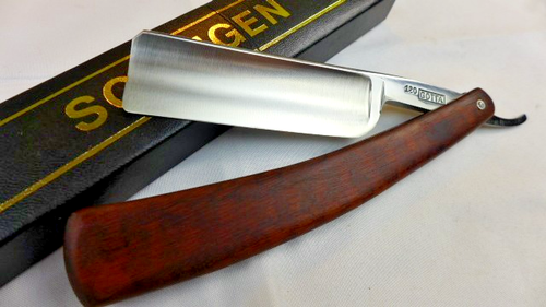 NOS 7/8 size GOTA #120 Round Point Straight Razor w/snakewood handles ...
