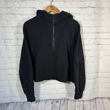 Lululemon Scuba Oversized Half Zip Hoodie Black CAA Sports Logo Pullover