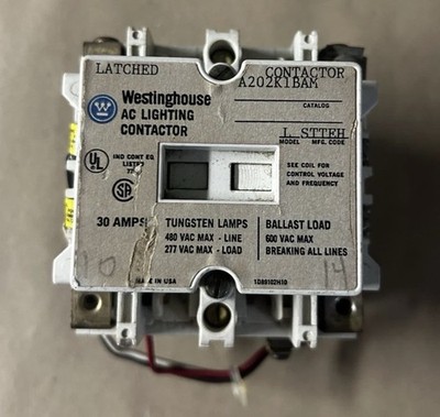 Westinghouse AC Lighting Contactor A202K1BAM 110V50HZ120V60HZ Coil 30 Amps