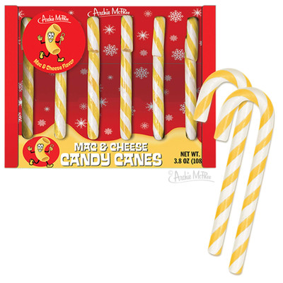 Mac n Cheese Flavored Candy Canes Unique Holiday Gift Pack of 6 Chips 3.8oz
