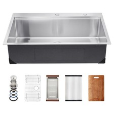 33in Kitchen Sink Workstation Stainless Farmhouse Basin