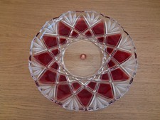 Vintage Walther-Glas Saturn Ruby Plate 12 Inches in Diameter Stunning Boxed New