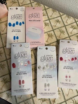4 Pks of Dashing Diva Glaze Semi-Cured Gel Nail Strips 2 plus Glamnetics & More