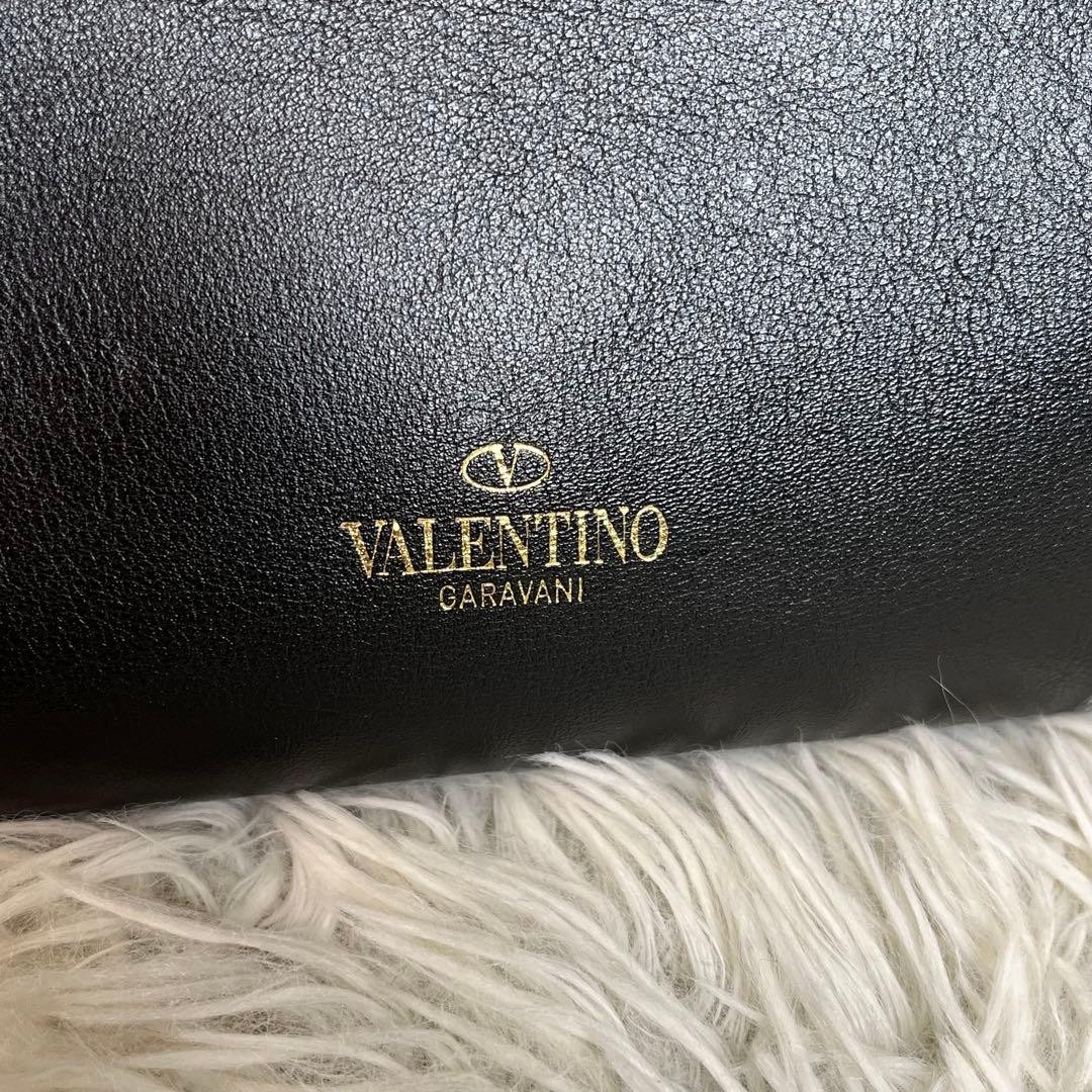 Valentino Garavani Rockstud 2Way Leather Handbag Black, B Grade Japan thumbnail 15