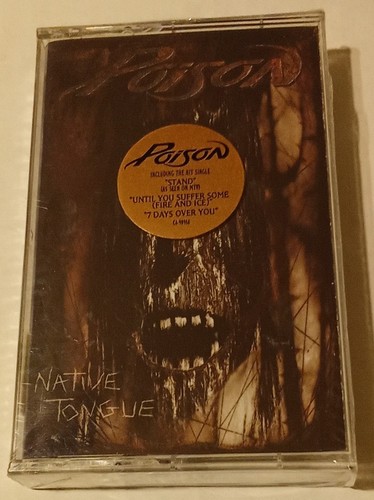 Poison, Native Tongue NOS SEALED CASSETTE 1993 with hype sticker