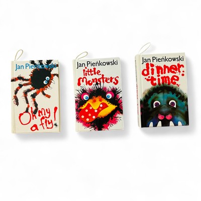 Jan Pieńkowski Monster Book Lot 3 Mini Pop up Oh My a Fly, Dinnertime, Monsters