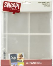 Simple Stories Sn p Pocket Pages For 6"X8" Binders 10/Pkg- 4 3"X4" Pockets