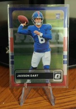 2025 Donruss Optic Jaxson Dart 2015 Retro #2 SP Rookie Giants Red White Blue