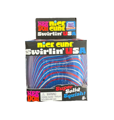 Needoh Nice Cube Swirlin' USA - NEW - Limited Edition!   250th - July 4th