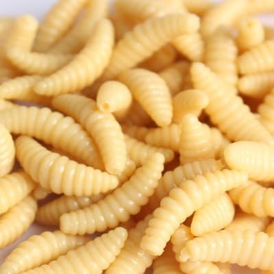 50pcs Soft Maggot Fishing Baits Yellow Grub Lures