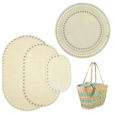 5 PCS Wooden Crochet Bag Bottom Oval Circle Basket Base Shaper Blank DIY