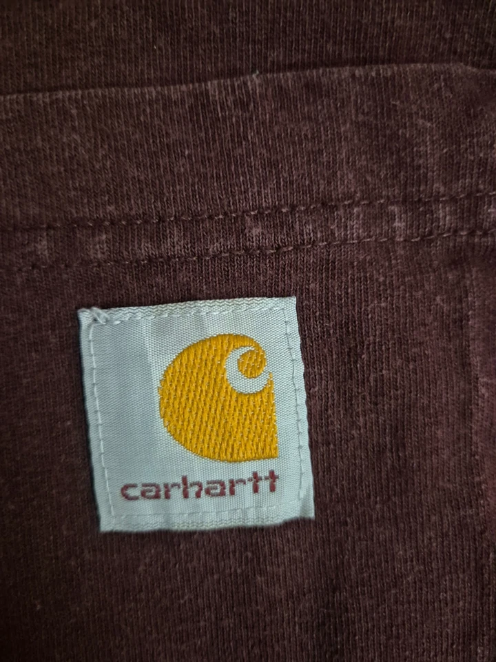Carhartt Men's Short Sleeve T-Shirt Loose Fit Shirt Vintage Top Burgundy 2XL - Image 3 of 4