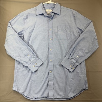 SOUTHERN TIDE Classic Fit Men's Blue  Long Sleeve Button Up Shirt Size Large