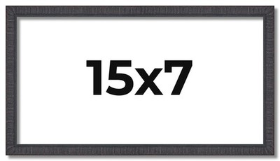 15x7 Rustic Brown Real Wood Picture Frame Width 0.75 inches | Interior Frame Dep