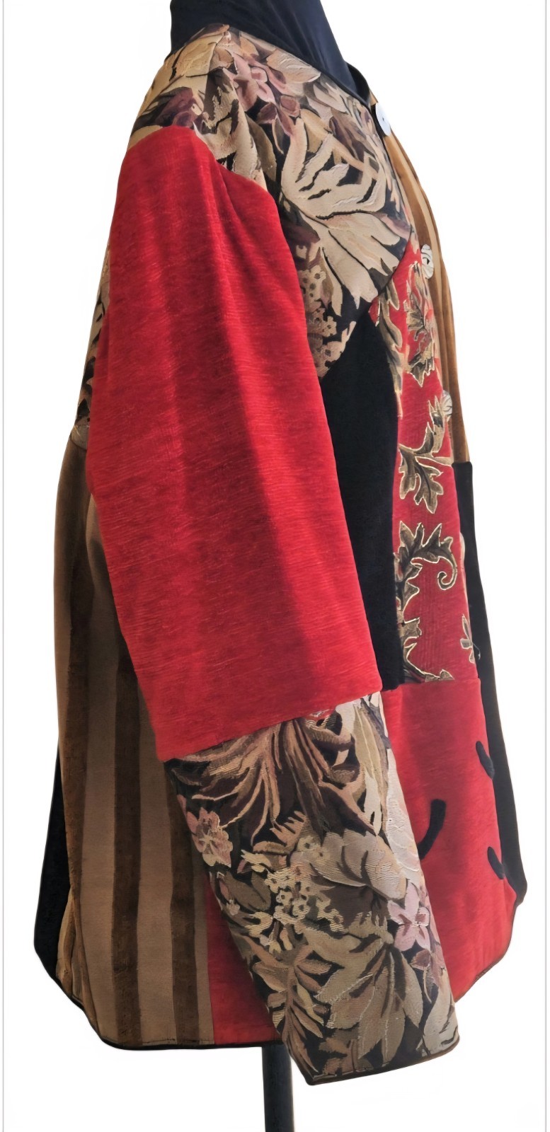 1980s INDIGO MOON Patchwork Embroidered Jacket Si… - image 3