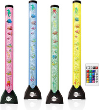 4FT Sensory LED Water Bubble Fish Tube Floor Lamp with 16 Color Changing Light E