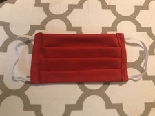 Handmade Face Mask plain red/pleated/wired nose piece 