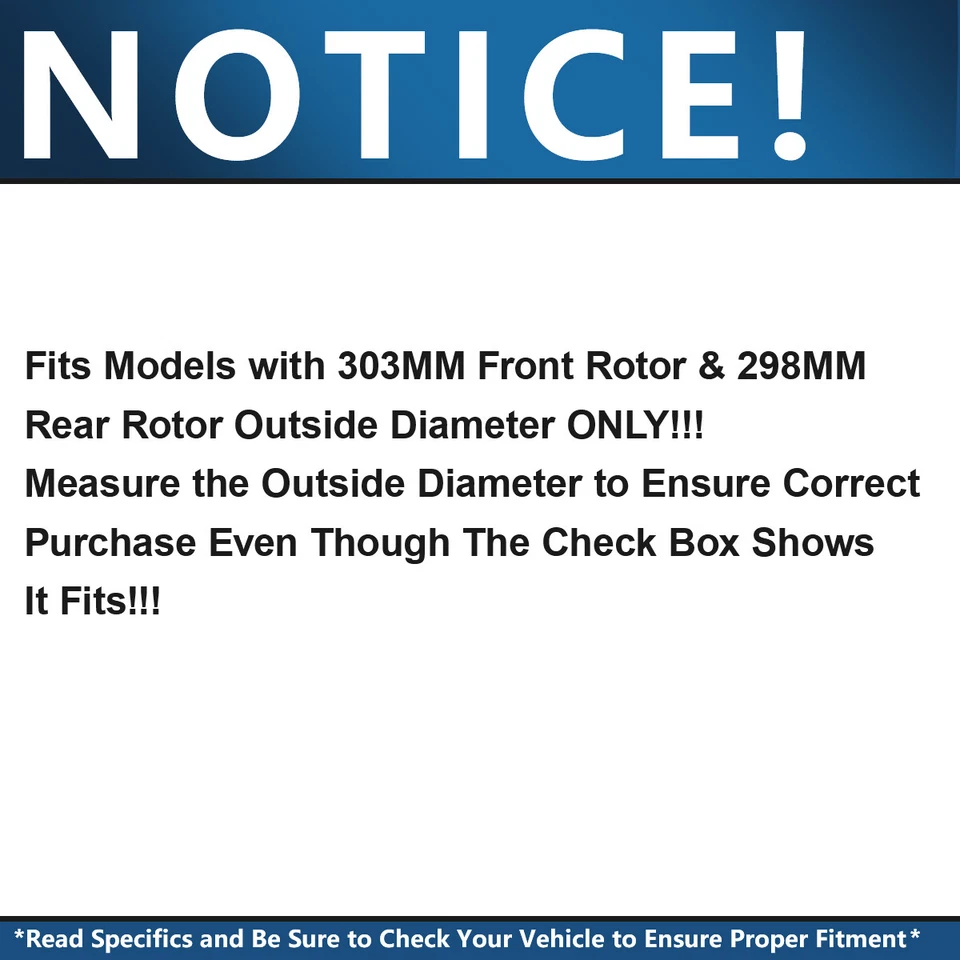 Pastillas de freno de rotores perforados delanteros y traseros de 11,93"" para Cadillac CTS STS Foto 2 de 4