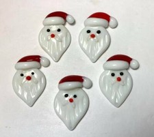 Mini "Santa Claus" Glass Figurines Pk 5 Miniature Arts Crafts, Party, Holiday