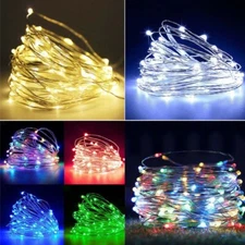 20/50/100 LED Battery Micro Rice Wire Copper Fairy String Lights Party white/rgb