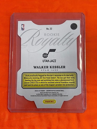 2022-23 Panini Crown Royale Basketball No 22 Walker Kessler Rookie 26/99 Die Cut - Picture 2 of 2