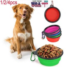 Portable Collapsible Pet Bowl Friendly Foldable Dog Food  Water Dish Travel US